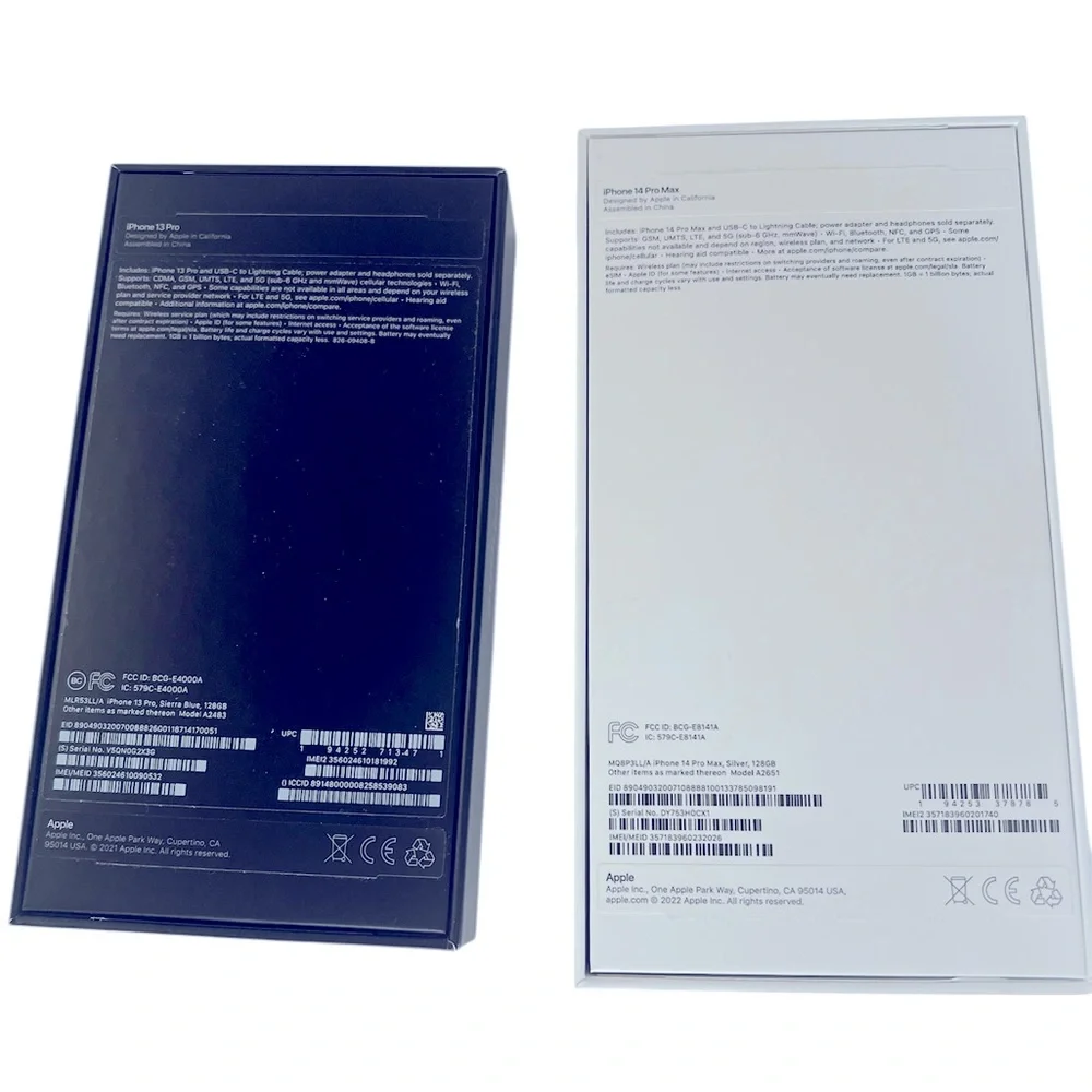 EMPTY BOXES ONLY—Apple Blue iPhone 13 Pro & iPhone 14 Pro Max Empty Boxes
